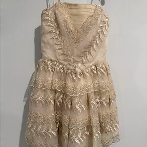 Betsey Johnson Cream Lace Kids Dress